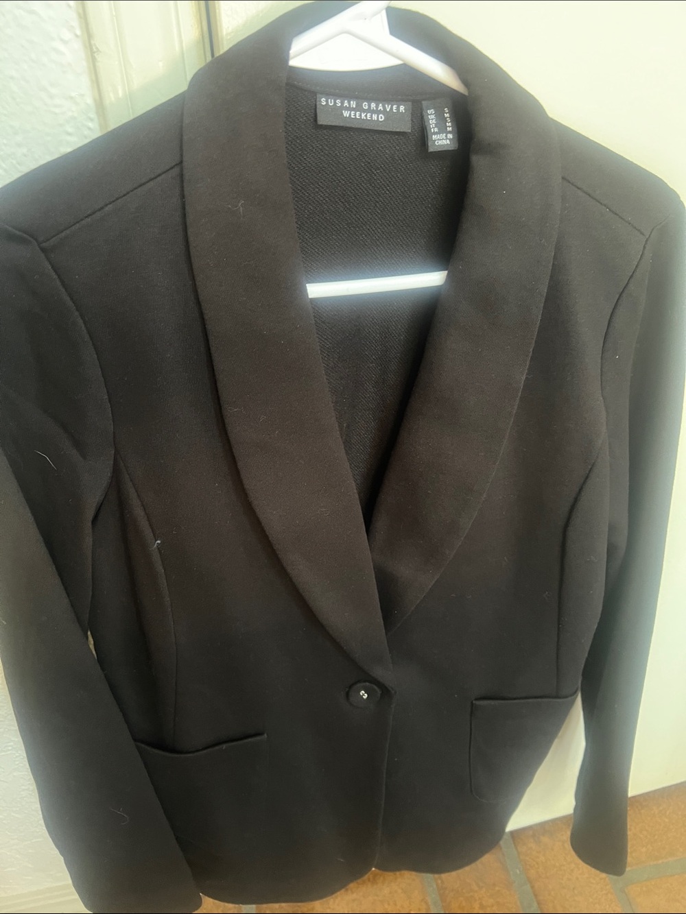 Susan Graver weekend casual knit blazer S